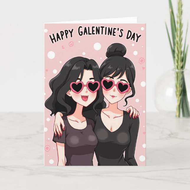 Beste Freunde Galentines Day Karte (Vorderseite)
