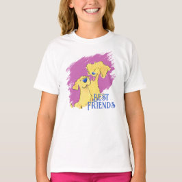 Beste Freunde Hund Süße Mädchen Weiße Grafik T-Shi T-Shirt