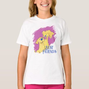 Beste Freunde Hund Süße Mädchen Weiße Grafik T-Shi T-Shirt