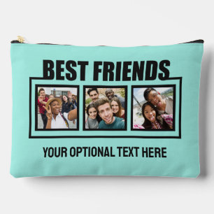 Beste Freunde Ihrer 6 Fotos, Name, Text und Farbe Zubehörtasche