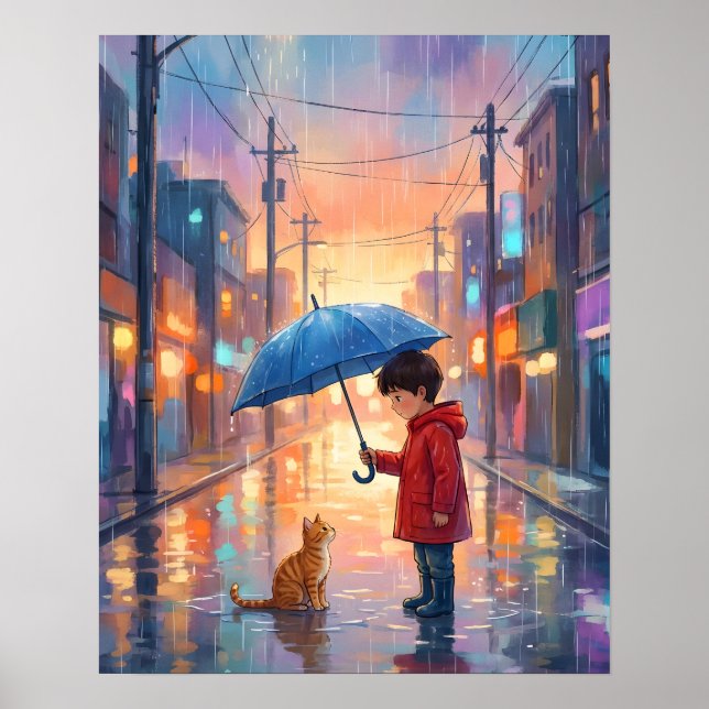 Beste Freunde im Regen Poster (Vorne)