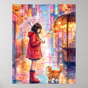 Beste Freunde im Regen Poster