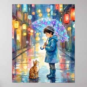 Beste Freunde im Regen Poster