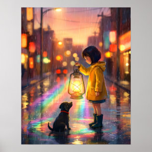 Beste Freunde im Regen Poster