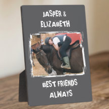 Beste Freunde immer Pferd Foto grau und weiß