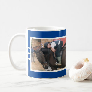 Beste Freunde immer Pferd Foto Weiß Tiefenblau Kaffeetasse