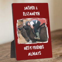 Beste Freunde immer Pferdefoto bordeauxrot und wei