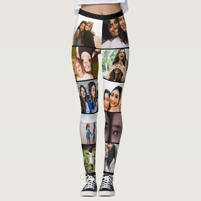 Beste Freunde individuelle Foto Collage erstellen  Leggings (Vorderseite)