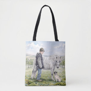 Beste Freunde - Kind mit Pony und Hund in einem Ob