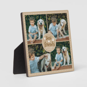 BESTE FREUNDE Kind und Hund 4 Fotos Fotoplatte