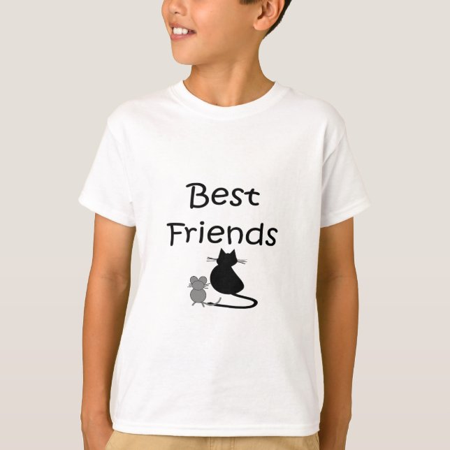 Beste Freunde-- Maus und Katze T-Shirt (Vorderseite)