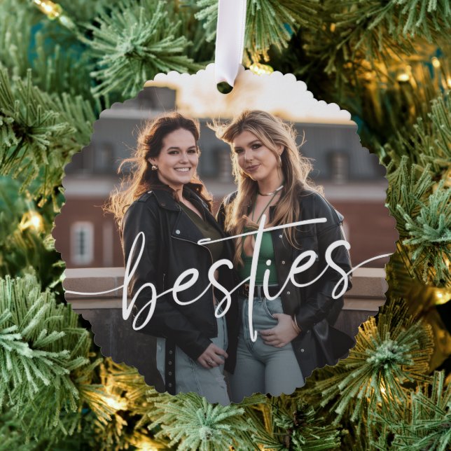 Beste Freunde Minimalistische Beste-Freundin-Foto Ornament Karte (Insitu (Baum))
