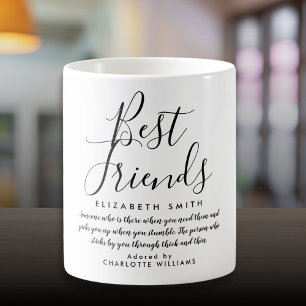 Beste Freunde Moderne Elegante Schriftart Zitat Kaffeetasse