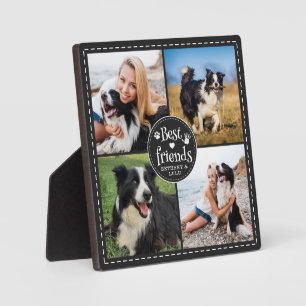 Beste Freunde Person und Hund 4 Foto-Collage Fotoplatte