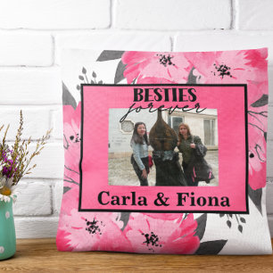 Beste Freunde PHOTO-Geschenk Rosa Wurfkissen Kissen