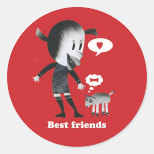 Beste Freunde Runder Aufkleber