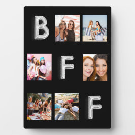 Beste Freunde Schwarz-Silber-Foto Collage BESTE FR Fotoplatte