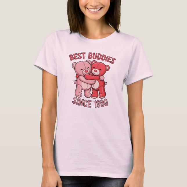 Beste Freunde seit 1990 Bär T-Shirt (Vorderseite)