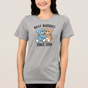 Beste Freunde seit 2000 Teddybären Tri-Blend Shirt