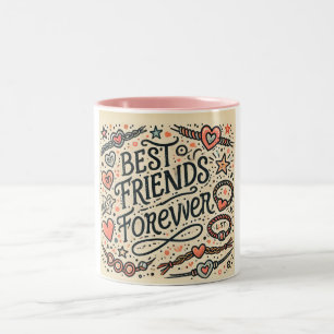 Beste-Freunde-typografie für immer Zweifarbige Tasse