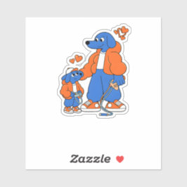 Beste Freunde: Vater-und-Sohn-Blue-Dog-Duo ( Orang Aufkleber