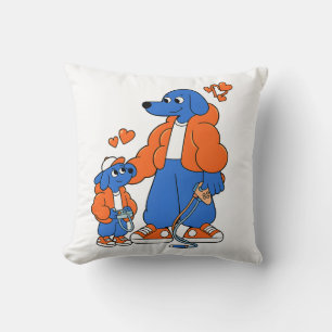 Beste Freunde: Vater-und-Sohn-Blue-Dog-Duo ( Orang Kissen