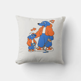Beste Freunde: Vater-und-Sohn-Blue-Dog-Duo ( Orang Kissen