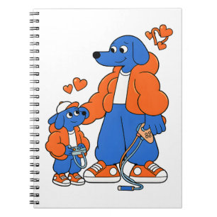 Beste Freunde: Vater-und-Sohn-Blue-Dog-Duo ( Orang Notizblock