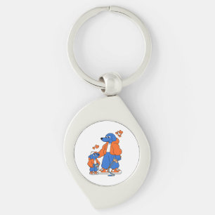 Beste Freunde: Vater-und-Sohn-Blue-Dog-Duo ( Orang Schlüsselanhänger