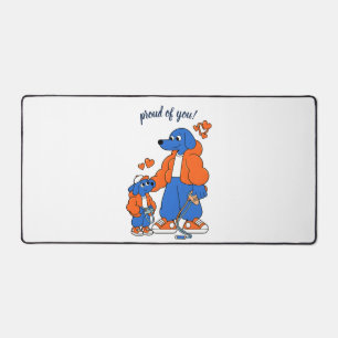 Beste Freunde: Vater-und-Sohn-Blue-Dog-Duo ( Orang Schreibtischunterlage