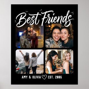 Beste Freunde Vier-Foto-Collage Poster