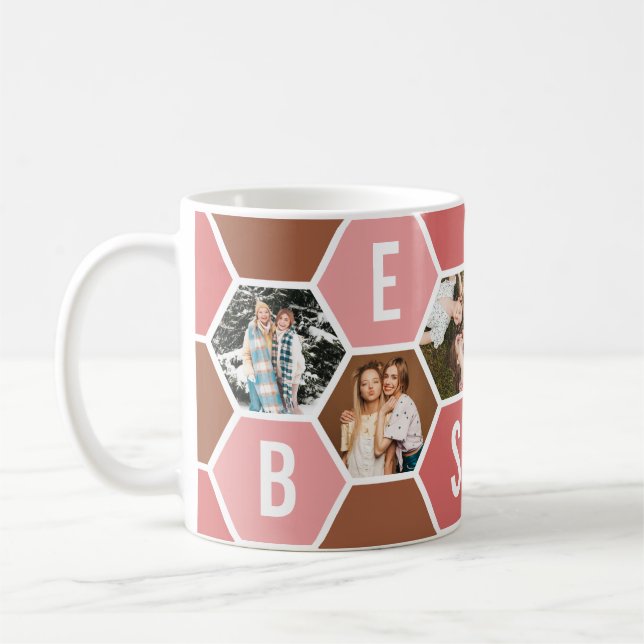 Beste Freunde Waben 6 Fotocollage Kaffeetasse (Links)