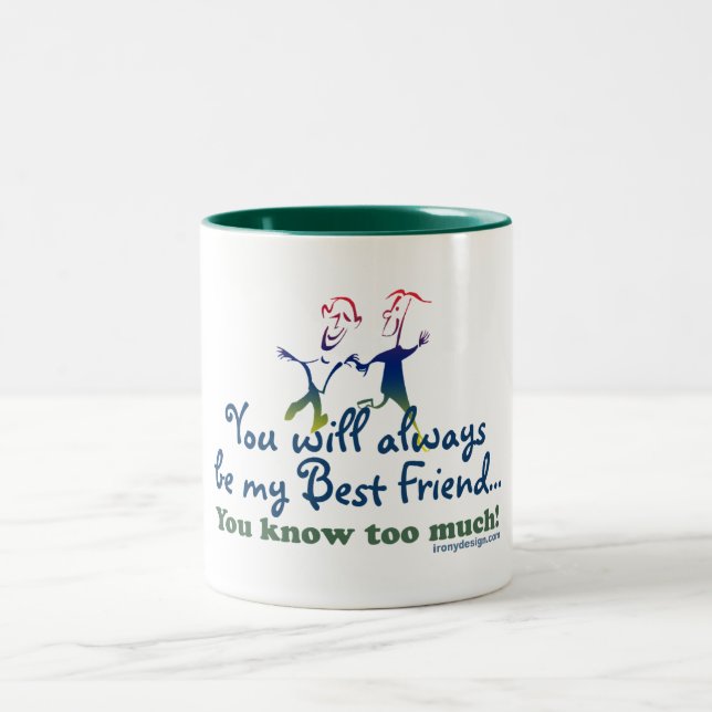 Beste Freunde weiß Zweifarbige Tasse (Mittel)