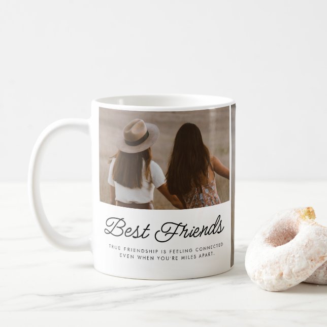Beste Freunde Zitat Foto Script Andenken Kaffeetasse (Mit Donut)