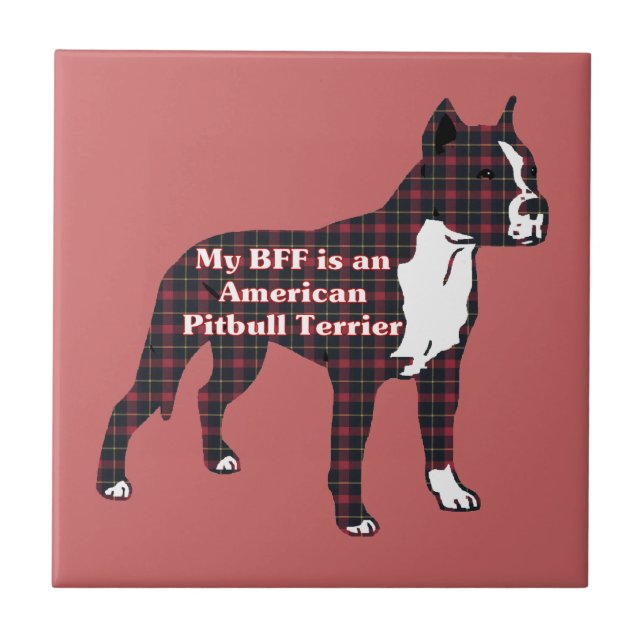 BESTE FREUNDIN American Pitbull Terrier Fliese (Vorderseite)