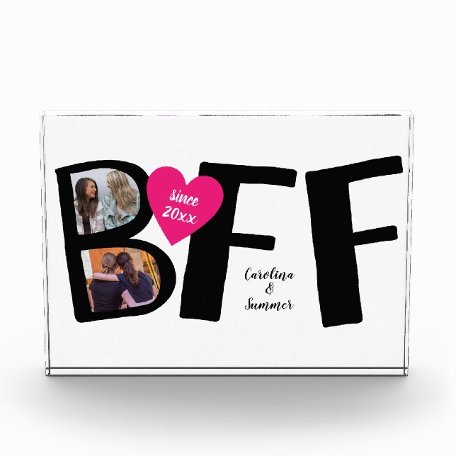 BESTE FREUNDIN Best Friends Besties Niedlich Black Fotoblock (Vorderseite)