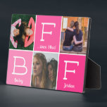 BESTE FREUNDIN Best Friends Besties Pink 3-Foto Co Fotoplatte<br><div class="desc">This cute design feature 3 Fotos, Text "BFF" und Space for your text! Click the customize button for more flexibility in modifying/adding text! Variation of this design as well as coordinating products are available in our shop, zazzle.com/store/doodlelulu Contact us if you need this design applied to a specific product to...</div>