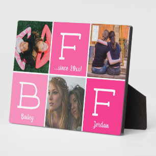 BESTE FREUNDIN Best Friends Besties Pink 3-Foto Co Fotoplatte
