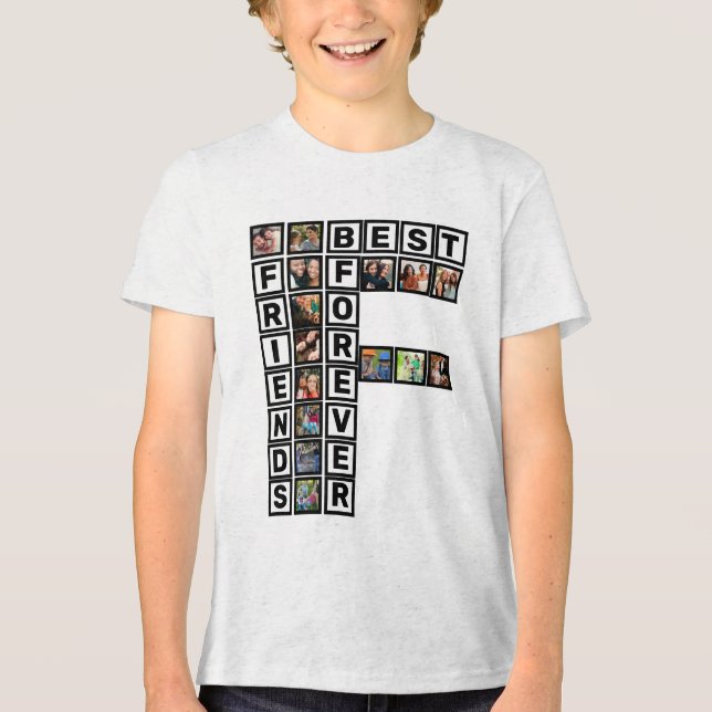 BESTE FREUNDIN Best Friends Forever 15 Collage Tem Tri-Blend Shirt (Vorderseite)