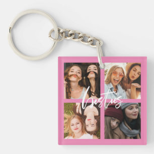 beste Freundin Best Friends Foto Geschenk pink Schlüsselanhänger