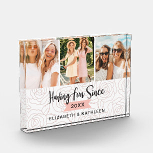 BESTE FREUNDIN Best Friends Script Collage Block