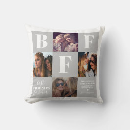 BESTE FREUNDIN Bestie Foto Collage Grau Kissen