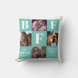 BESTE FREUNDIN Besties Foto Collage Aquamarin Kissen