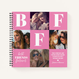 beste Freundin Besties Foto Collage Girly Pink Notizbuch