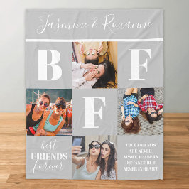 BESTE FREUNDIN Besties FotoCollage Grau Fleecedecke