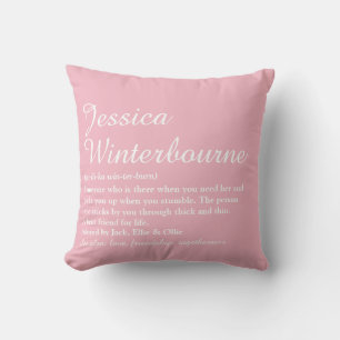 Beste Freundin BFF Definition Elegant Weiblich Ros Kissen