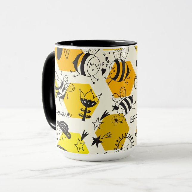 BESTE FREUNDIN Bienengeschenke für Bestien Gerette Tasse (Vorderseite Links)