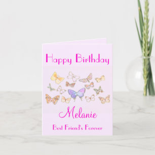 BESTE FREUNDIN Butterfly Geburtstagkarte Karte