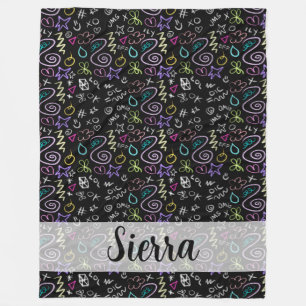 BESTE FREUNDIN Doodles - Imitate Glitzer Muster Fleecedecke