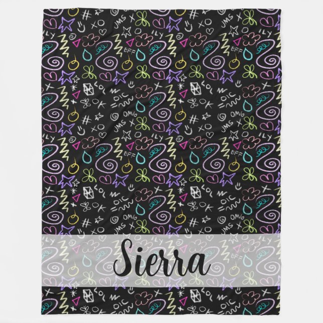 BESTE FREUNDIN Doodles - Imitate Glitzer Muster Fleecedecke (Vorderseite)